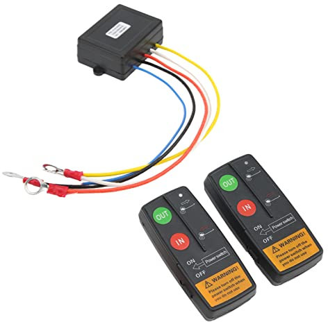 Aramox Wireless Winch Remote Control Kit Universale Verricello Controller 75ft Range 12V 24V Ad Alta Sensibilità Universale per Auto ATV Camion