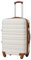 COOLIFE Hartschalen-Koffer Trolley Rollkoffer Reisekoffer mit TSA-Schloss und 4 Rollen (Weiß/Braun, Handgepäck)