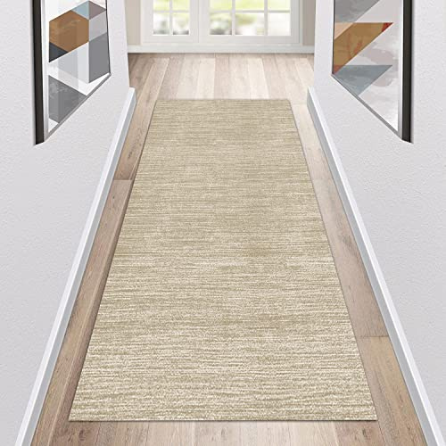 Siunwdiy Carpet Runner Hallway Kitchen Non-Slip Washable Cream/Beige Long Modern Corridor Customizable, 40x100cm