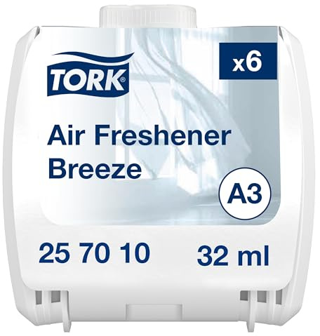 Tork kontinuierlicher Lufterfrischer Frühlingsbrise A3, Geruchsneutralisierer, 6 Nachfüllflakons, 257010