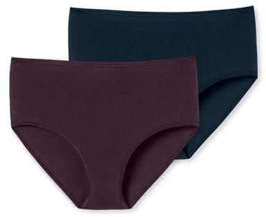 Schiesser Damen 2 Pack Midi Slip Bio Baumwolle-95/5 Organic Unterwäsche, Sortiert 12_181881, 40 (2er Pack)