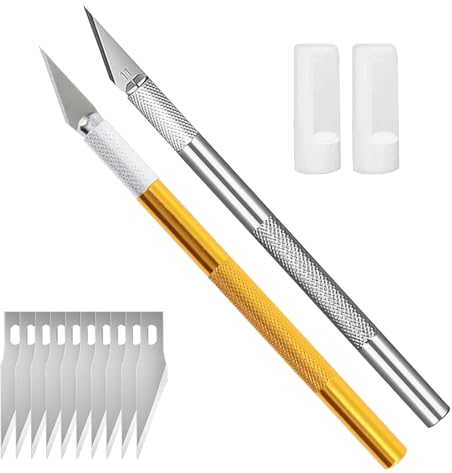 Juego de bisturí de precisión cortador 2 escalpelo modelismo con 10 cuchillas, cuchillo para ocio creativo, cortador de precisióncuchillo artesanal para manualidades Corte de trabajo de arte DIY