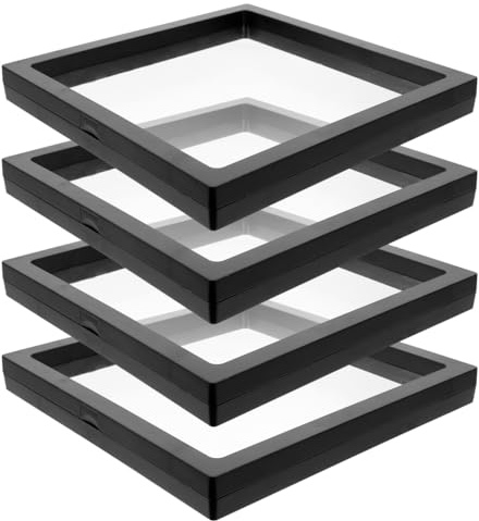 SAFIGLE 4 stycken flytande displayfodral för smycken transparent smyckesdisplay stabil struktur oxidationsbeständig för ringar och mynt skrivbordsorganisatör