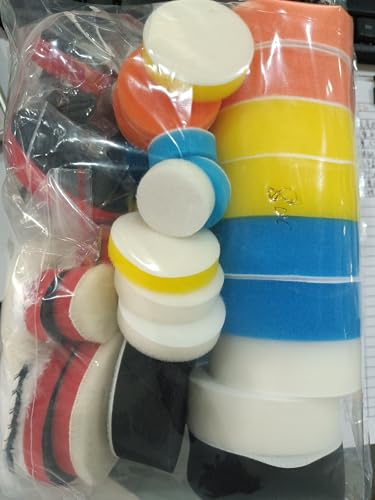 Polierschwamm zum Polieren, 44-teiliges Set für Auto-Poliermaschinen, 80 mm, Set aus Polierschwämmen mit Adapter für Bohrer und Lager, Polierpads für Bohrer, Schleifen, Wachs