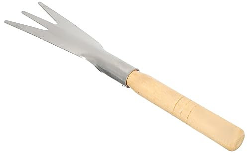 KONTONTY Pala De Jardinería De Tres Dientes para Plantar Verduras Herramienta De Acero Inoxidable para Excavar Vegetales para Jardinería y