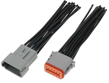 eMagTech 2 Pezzi Spina Elettrica Sigillata Per Autoveicoli A 12 Pin DT04-12P DT06-12S Per Applicazioni Automobilistiche E Industriali 15 Cm 14 AWG
