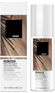 Root Touch Up Spray for Gray Hair - Light Brown Temporary Hair Color with Natural Look - Quick & Easy Root Concealer for All Hair Types, 100ml