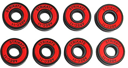 BDJXOZYH 8 stycken skateboardlager 8 mm precisionsstorlek ABEC-11 för longboard röd, 22 mm