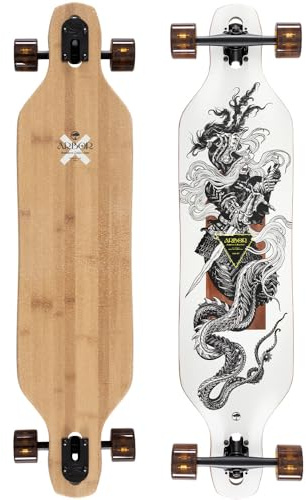 Arbor Bamboo Axis 40″ K. Darmaeva Pro Model Longboard Complete – Drop-Through Longboard Deck with Bamboo & Maple Construction, Stable Carving & Cruising Board