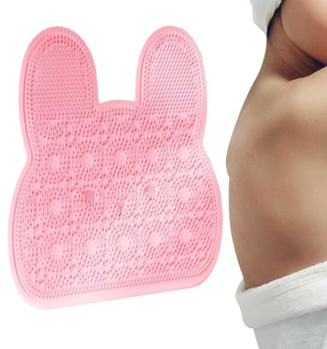Nettoyeur de pieds de douche – Ventouse non antidérapante de 30,5 cm | Tapis de lavage en silicone avec poils de massage – Brosse murale pour douche, salle de bain, spa, détente