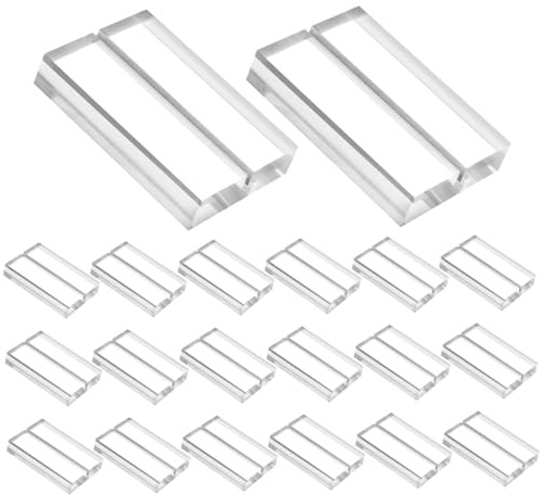 20 portatarjetas de mesa de acrílico transparente de 2x1, 2x0, 4 pulgadas con ranura para soporte de mesa para menú de boda oficina reunión nombre lugar de exhibición