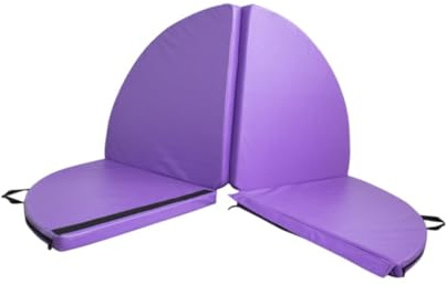 BEALIFE Pilatesmatta för kvinnor, fitnessträning, kroppsövningsmatta, bekväm, fyra vikningar, bärbar, lätt att rengöra, träningsmatta, dans, Purpur, Diameter 1.2 m
