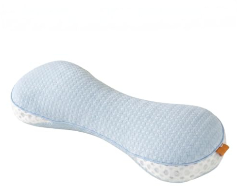 Sjfbebsy Bovete nackkudde justerbart ergonomiskt böjt stöd, andningsbar stickad bovetekudde för nacksmärta, blå