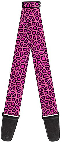 Buckle-Down Correa para guitarra Leopardo Rosa Fucsia 2 pulgadas de ancho (GS-W31201)