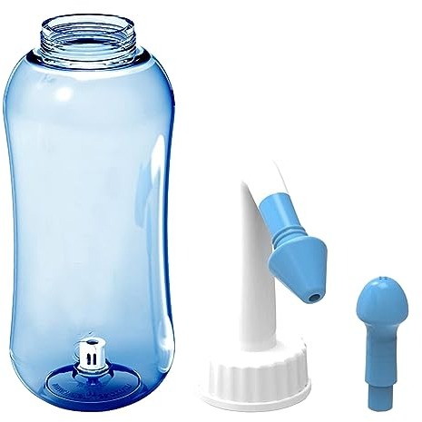 ONCCI 500ml Lavaggio Nasale,Irrigatore Nasale Manuale per Lavaggi Nasali Neti Lota manuale per Irrigazione nasale Naso Pulizia Bottiglia (500ML-TYP1)