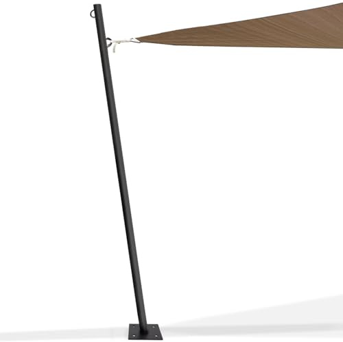 IDMarket - Befestigungsmast für Sonnensegel H. 220 cm Pfosten und Basis aus Stahl