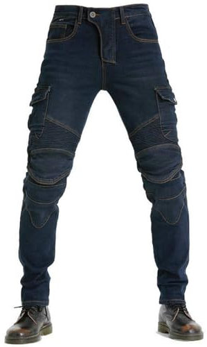 Pantaloni da Moto da Uomo, Jeans da Motociclista Elasticizzati Slim Fit da Uomo, Jeans alla Moda su Tutta La Vita, 4X Imbottitura di Protezione.
