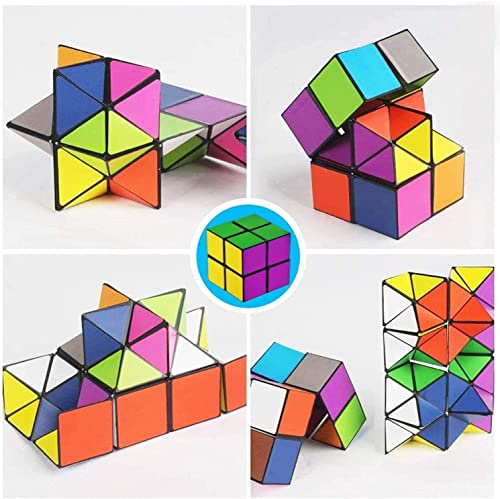 Magic Star Cube 2 in 1,Infinity Cube,Speed Cube,Smooth Surface Solid & Durable,3D Assembly Fidget Stress Anxiety Relief,Brain Teaser,Durable Puzzle Cube for Kids and Adults