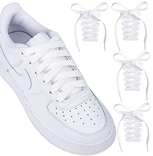 Difference U Shoe Laces Flat Trainer Shoelaces 60/80/100/120/140/160 cm for Athletic Running Casual Shoes Sneakers Shoes Boot Strings replacements (White-1 Pair(2 Laces), 80CM/31.5 INCH)