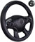 Zawaer Couvre Volant Voiture, Universelle Housse 37-39CM, Antidérapant, Respirant, Fibre de Carbone, élastique Professionnel Cuir – Noir & Rouge (avec Poubelle de Voiture)