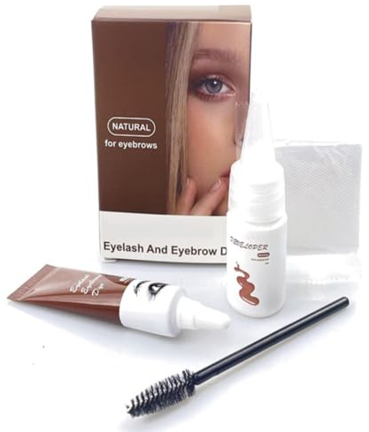 KARLOR Augenbrauenfarben Set, Augenbrauenfarbstoff & Farbenfixier & Bürste, Augenbrauen färben getönte Augenbrauen fixierte Augenbrauenfarbe Augenbrauenbürste Klarer Brow Setter (Schwarz)