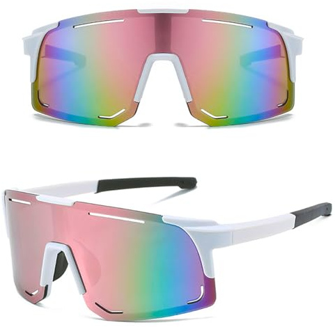 MUSELK Lunettes de soleil de sport pour homme et femme - Lunettes de soleil polarisées pour activités de plein air - VTT - Vélo de route - Cyclisme - Ski - Lunettes de soleil avec UV400