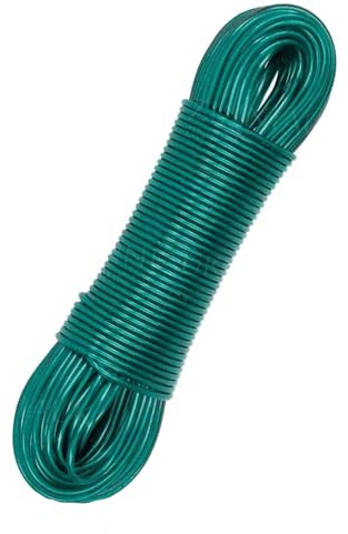 Zinnia 60m Heavy-Duty Rotary Washing Line Replacement – PVC-Coated Outdoor Clothesline Cord – Durable All-Weather Line for Rotary Airers, Garden Dryers and Standard Washing Lines – Green