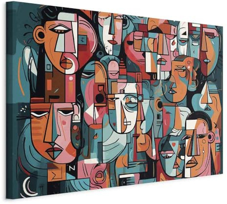 murando - Quadro Fonoassorbente AI Stile Picasso Ritratto 120x80 cm 1 Pezzo Canvas con Struttura - Quadri Acustici - Pannelli Fonoassorbenti Decorativi - Decorazione da Parete Soggiorno a-B-10079-b-a