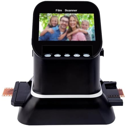 Digital filmskanner, allt-i-ett 22MP diabildsskanner, med 4,3 tums LCD-skärm och filminsatser med enkel laddning, konverterar 135, 126, 120, filmnegativ