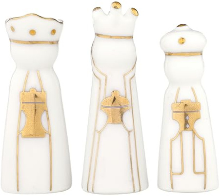 Santa Barbara Design Studio Christmas Figurines - Ceramic Holiday Figures in Keepsake Display Box, Set of 3, 3-Kings - Small