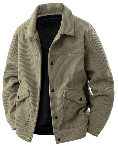 ZDSUHYIW Veste en velours côtelé pour homme - Veste de transition - Manteau d'hiver - Blazer d'extérieur - Veste de sport - Veste de loisirs - Veste en velours côtelé pour homme - Hiver chaud - Veste