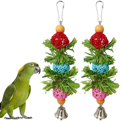QhgPnt 2 Pcs Budgie Toys, Bird Shredding Toys, Bird Toys for Caged Birds, Suitable for Small Birds and Finches to Chew and Play