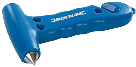 Silverline Tools 395235 Martillo Rompe Cristales y Corta Cinturón, 150 mm Longitud, Naranja