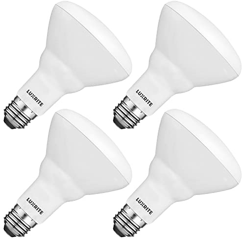 LUXRITE 4-Pack BR30 LED Bulb, 65W Equivalent, 2700K Warm White, Dimmable, 650 Lumens, LED Flood Light Bulbs, 8.5W, Energy Star, E26 Medium Base, Damp Rated, Indoor/Outdoor - Living Room and Kitchen