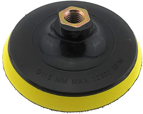 PRODIAMANT Plateau de ponçage 115 mm M14, fixation crochet et boucle, pour meuleuse d'angle et ponceuse orbitale, compatible disques abrasifs auto-agrippants