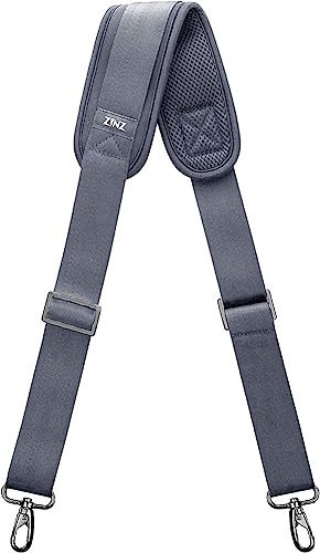ZINZ 57 Correa de Hombro con Cojín Fijo Ultragrueso y Hebillas de Doble Equilibrio, Correa para el Hombro para Equipaje, Computadora, Cámara, Correas de Hombro Portatil (145cm, Gris oscuro)