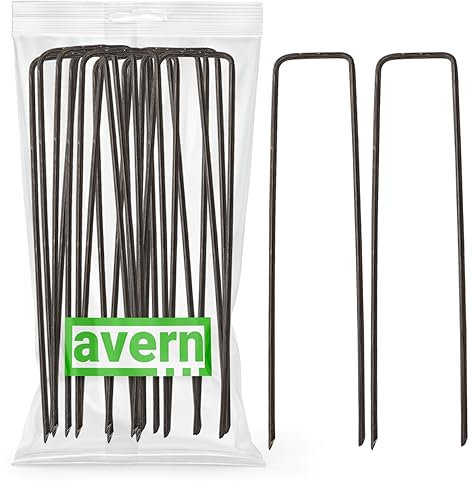 Avern 50 pack of 6 inch Garden Securing Peg for weed fabric, netting, fleece, groundsheets, landscape fabrics, polythene sheeting, chicken wire, membrane (50, 6/150mm, Steel)
