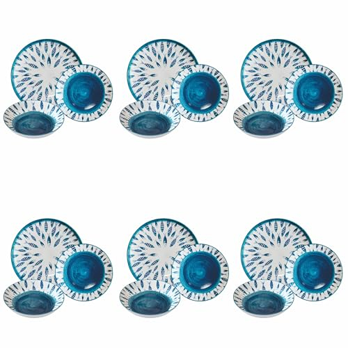 Vajilla de 18 piezas de porcelana, 6 plazas, Marechiaro