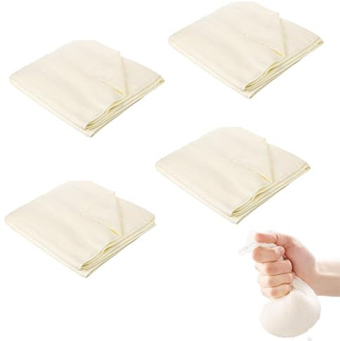 OBYJCA 4 Pcs 50 * 50 Cm Cheese Cloths for Straining, Muslin Cloths for Cooking, Cheesecloth for Straining, Straining Cloth, Muslim Cloth for Cooking Cheese, Butter
