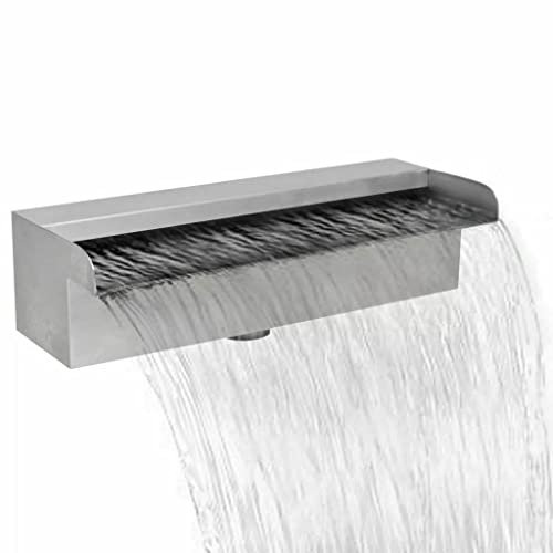 HUIBBGO Fontaine d'extérieur en Acier Inoxydable de 30 cm, Cascade sur Pied, pour Jardin, décoration de Maison