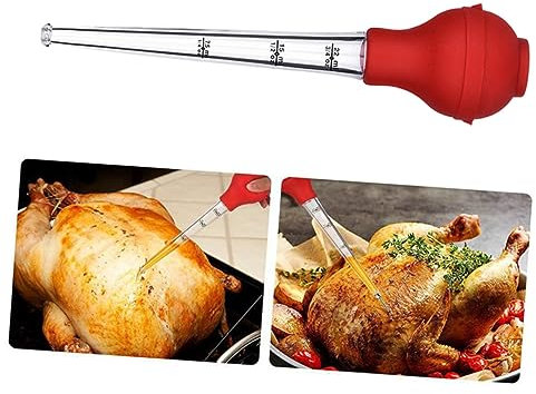 Alipis Silicone Seasoning Pump Kitchen Oil Dropper Turkey Baster Drip Oil Seasoning Tube for Barbecue Tools Cooking Gadgets Random Style