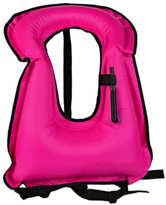 Inflatable Snorkel Vest for Adults, Portable Snorkel Jacket, Buoyancy Vest for Snorkeling, Swimming, Kayaking, Boating, Safety Load Up to 220 Ibs (Pink)