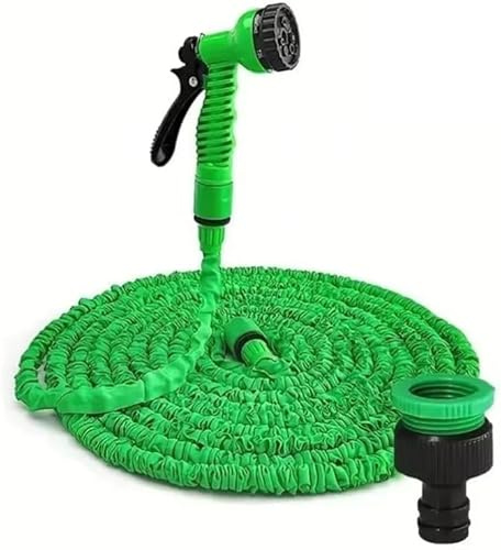 Wisdom Line - Manguera de riego extensible, 8 modos de pulverización, alta presión, 4 bares, verde (7,5 m)