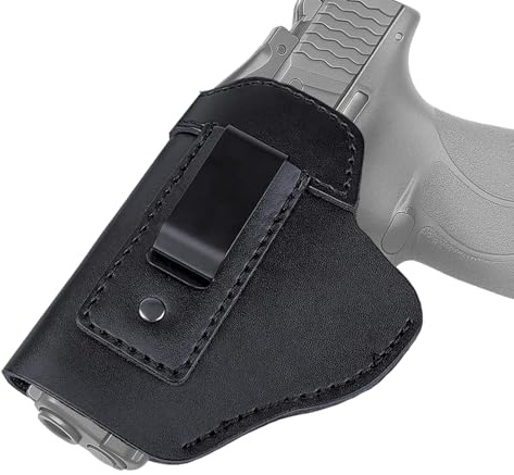 Goldmiky Fondina,Pelle Fondina Nascosta,Gun Holster per Sfilamento Rapido, Fondine in Pelle con Clip – Fondine da Cintura per Glock 1911, Walther P99 PPQ PK380, Beretta (Nero, Sinistra)