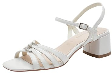 Sandale femme Tamaris à talon bloc en cuir blanc 40 EU