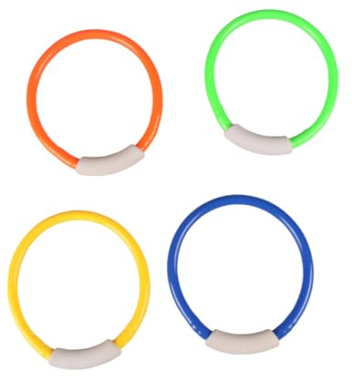ZUNOXAZ 4 PCS Colorful Diving Rings Bright Underwater Swim Training Pool Accessories for Beginner Swimmers Fun Swim Games