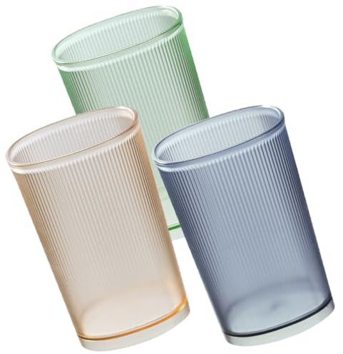 SHINEOFI Set 3 Tazze per Spazzolino da Denti da 500ml in Pet Leggero Senza Odore, Design Semplice Opaco Impilabile per Ristoranti e Riunioni Familiari