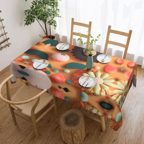 SMAZDFXX Nappe carrée en Papier imprimé de tournesols colorés • Imperméable et antitache, idéale pour Les Tables à Manger, 137 x 183 cm