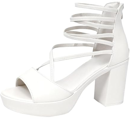 Sandaletter, dam, med klack, platå, bekväma sandaler, halkfria klackskor, sexiga stilettos, lätta stilettos, öppna tår, pantoletter, eleganta, sexiga fritidssandaler, slip-on, strandsandaler