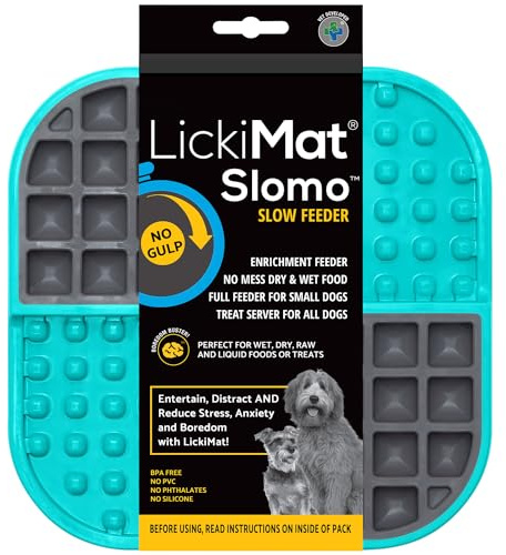 Lickimat Slomo, Dog Slow Feeding Lick Mat, Boredom Anxiety Reducer, Turquoise